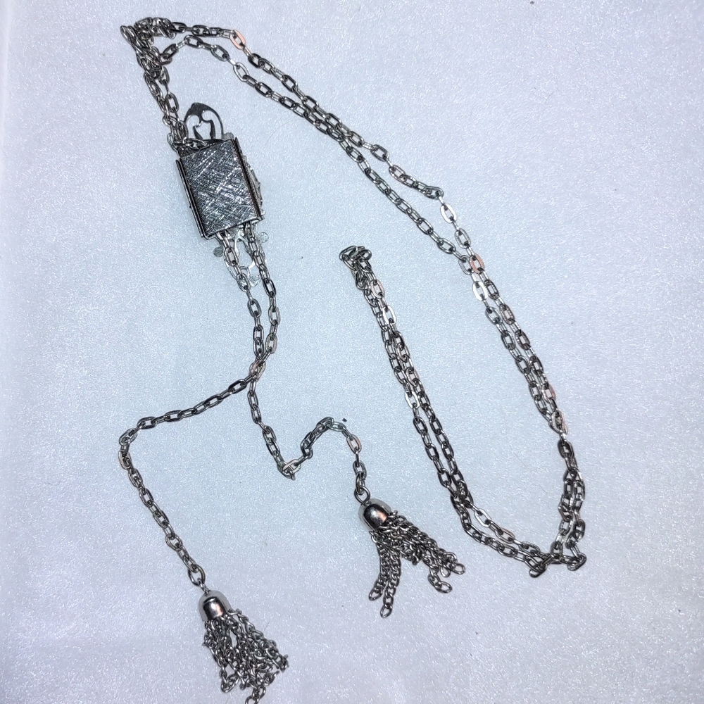 Blue & White Sailboat Image Cabochon Bolo Necklace Silver Metalwork - Picture 5 of 8